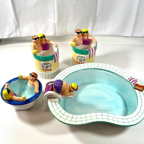 lotus Kitchen Vintage Lotus 995 1997 Swimming Pool Chips Dip And